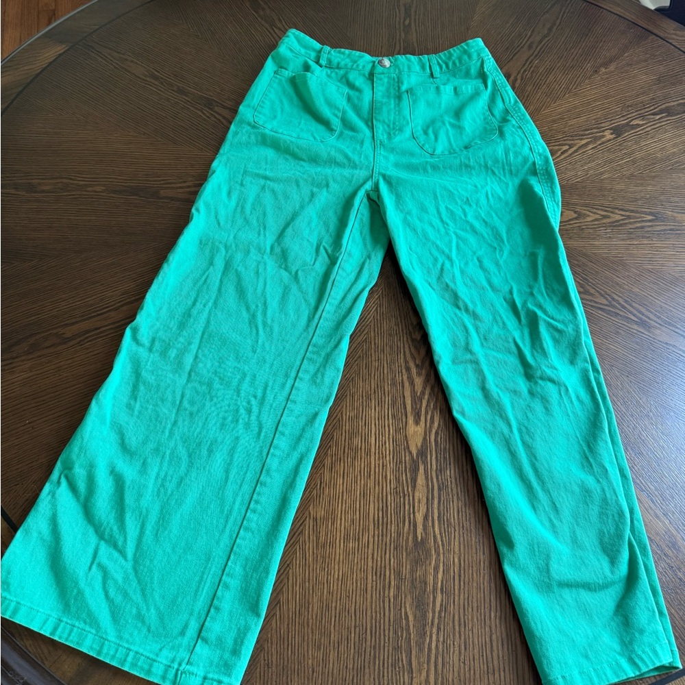 Entro Vibrant Green Wide Leg Pants